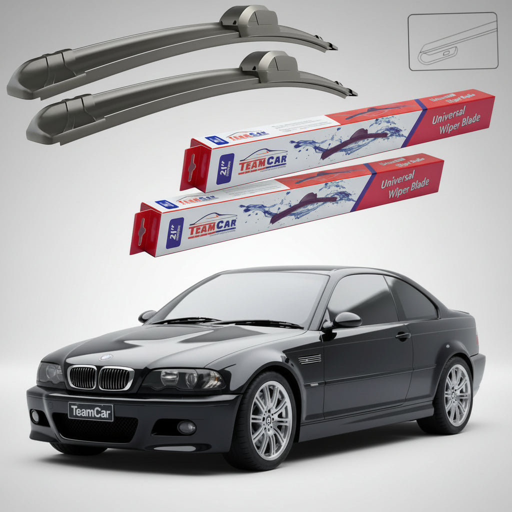 Ștergătoare TeamCar® pentru BMW M3 Coupe (E46) 2000–2006 – Set Față Flat