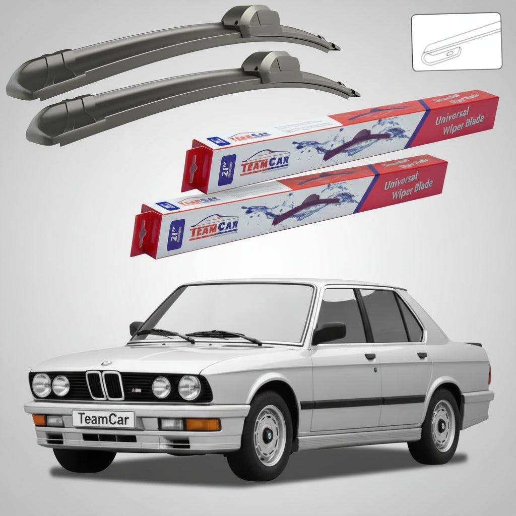 Ștergătoare TeamCar® pentru BMW M5 Sedan (E28) 1985–1987 – Set Față Flat