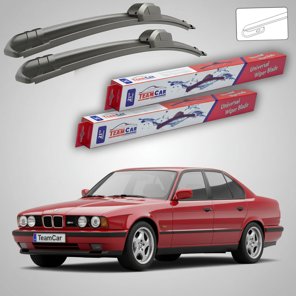 Ștergătoare TeamCar® pentru BMW M5 Sedan (E34) 1988–1995 – Set Față Flat