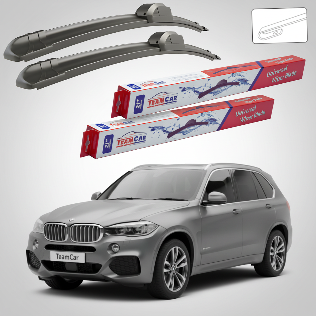 Ștergătoare TeamCar® pentru BMW X5 (F15) / X5 M (F85) 2013–2018 – Set Față Flat