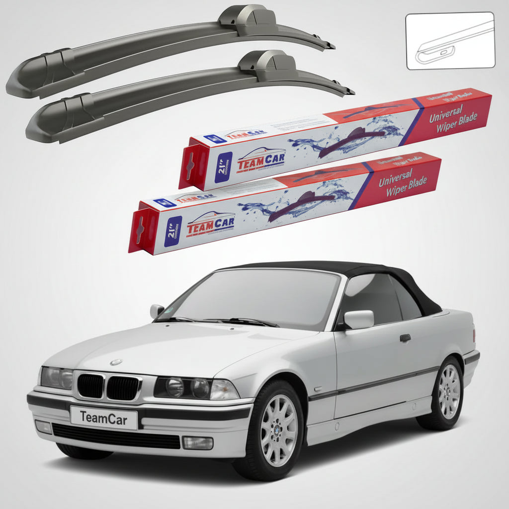 Ștergătoare TeamCar® pentru BMW Seria 3 Cabriolet (E36) 1993–1999 – Set Față Flat