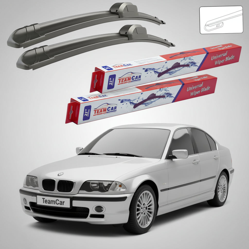 Ștergătoare TeamCar® pentru BMW Seria 3 Sedan (E46) 1998–2005 – Set Față Flat