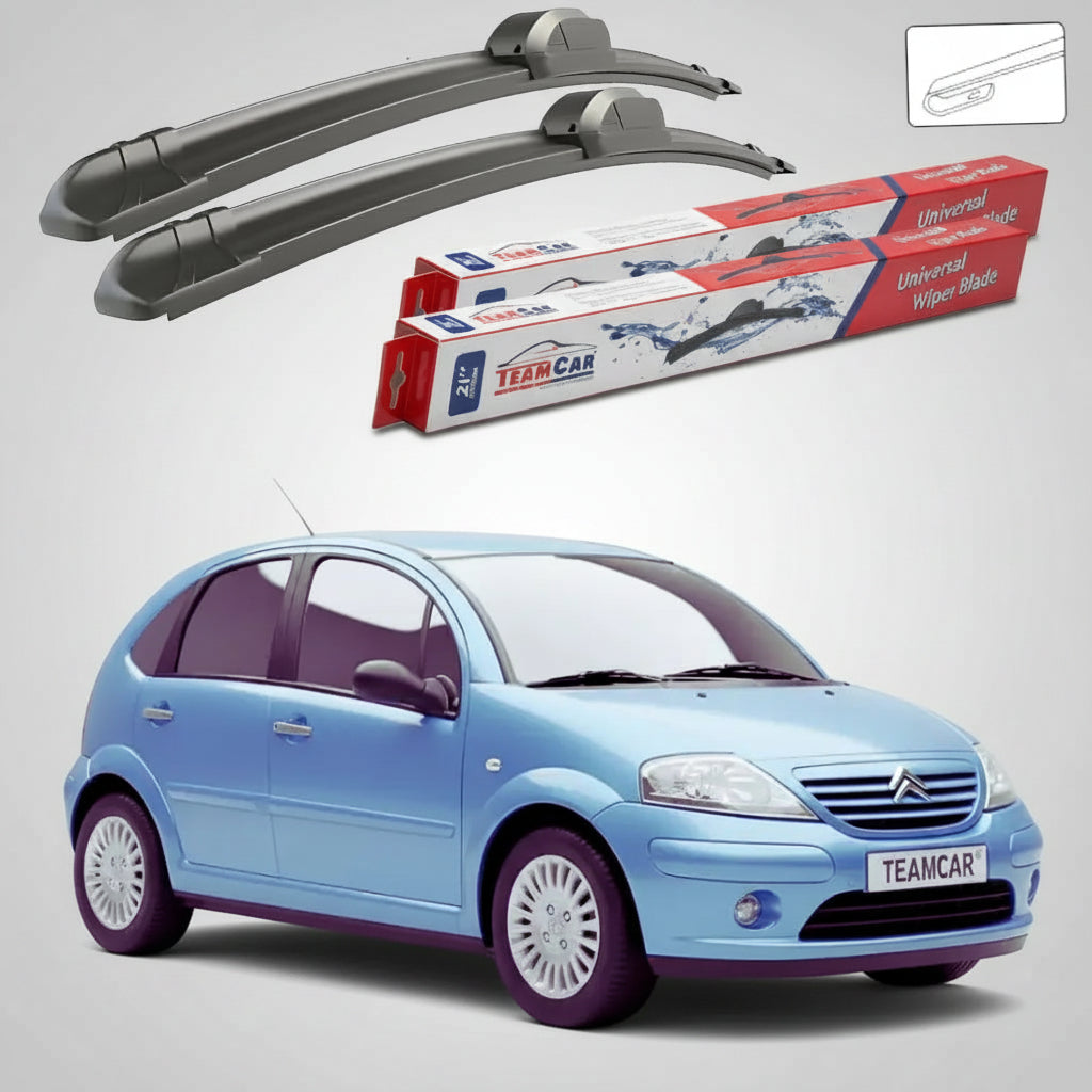 Ștergătoare Citroën C3 Gen I FC/FN Hatchback 2002-2009 | Set Față Flat – TeamCar®