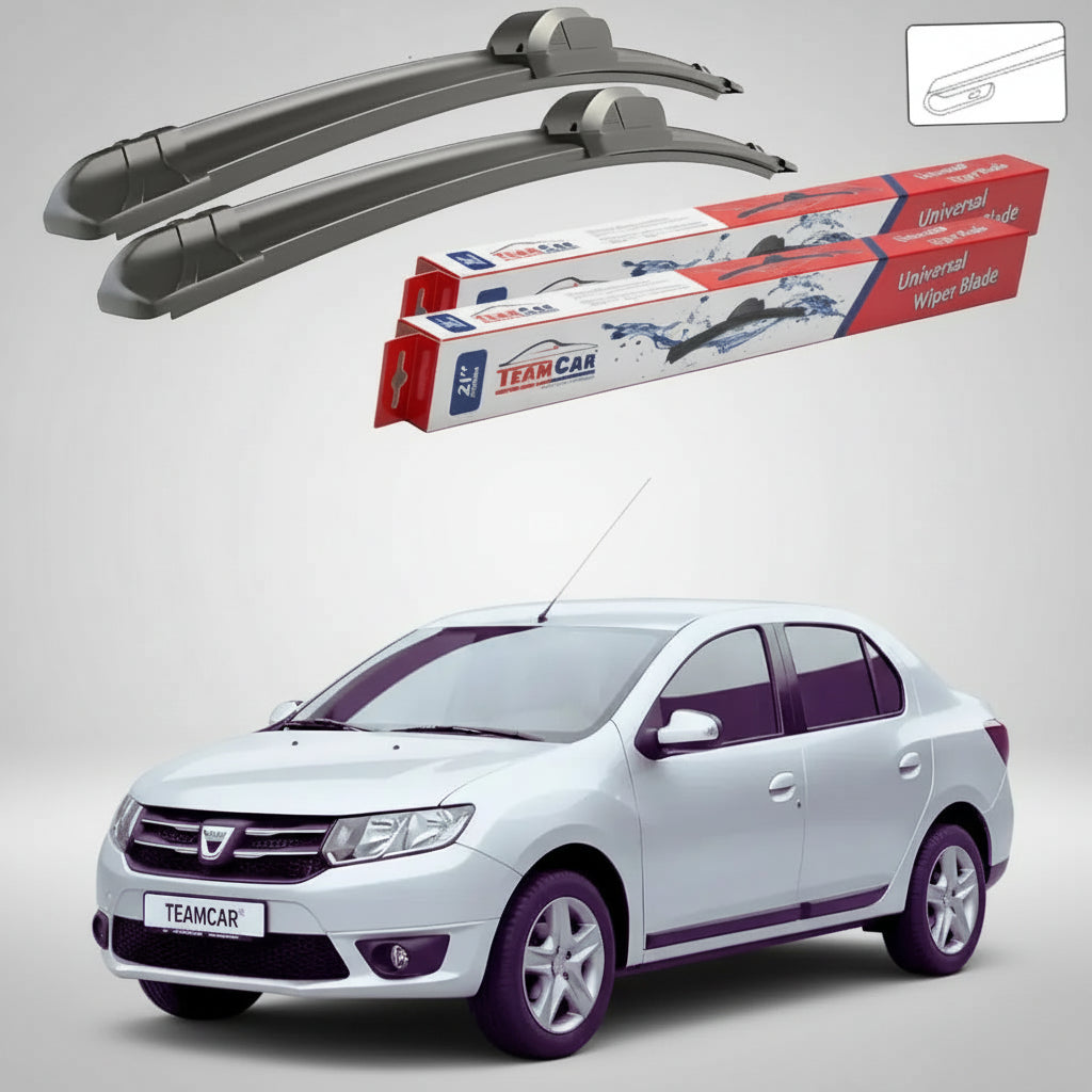 Ștergătoare Dacia Logan II Sedan 2012-2015 | Set Față Flat – TeamCar®