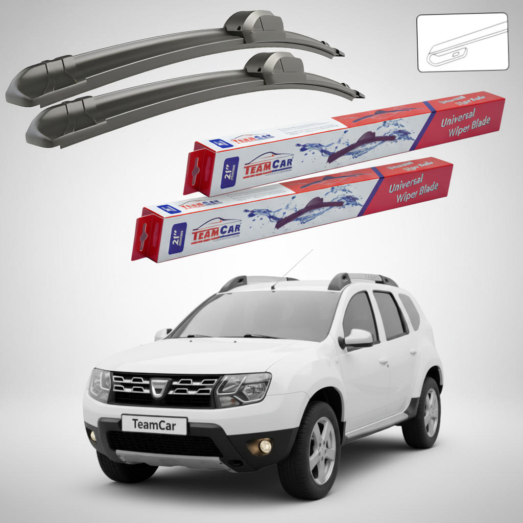 Ștergătoare TeamCar® pentru Dacia Duster I Faza 2 2013-2016 – Set Față Flat