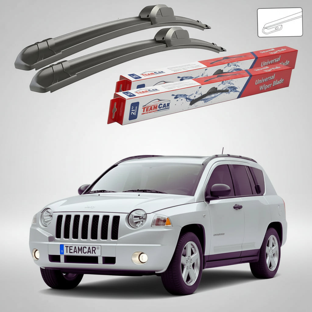 Ablaktörlők Jeep Compass MK 2006-tól napjainkig | Lapos első ablaktörlő készlet – TeamCar®