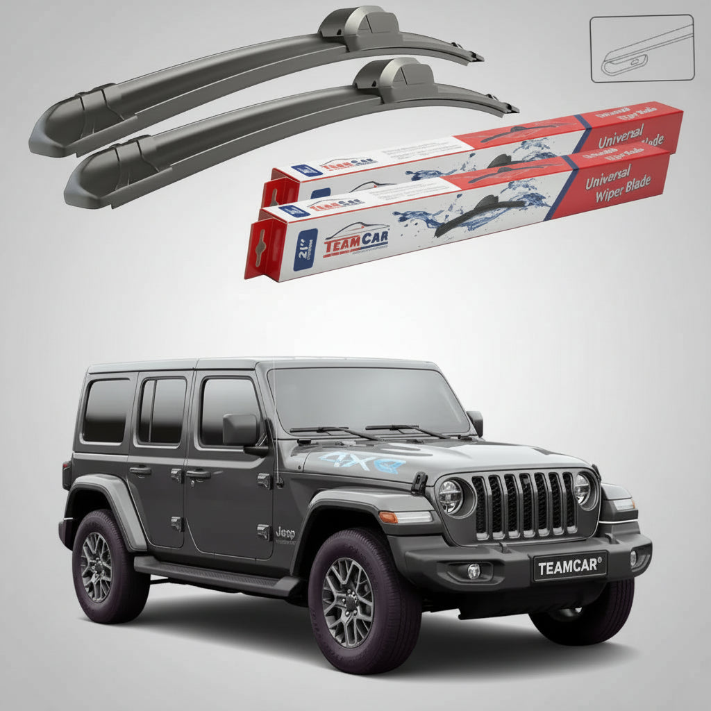 Essuie-glaces Jeep Wrangler JL 2017-présent | Jeu d'essuie-glaces avant plats – TeamCar®