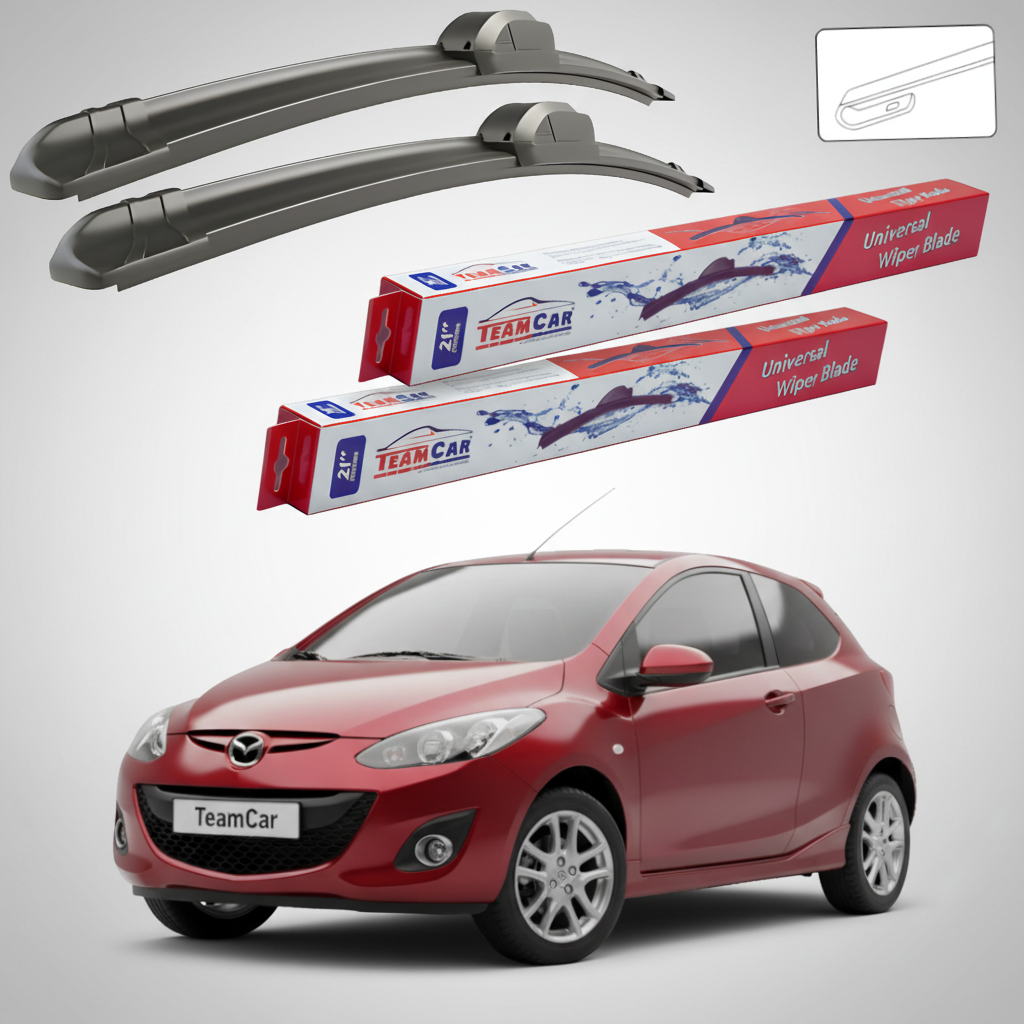 Ștergătoare Mazda 2 DE Facelift 2010-2014 | Set Față Flat – TeamCar®