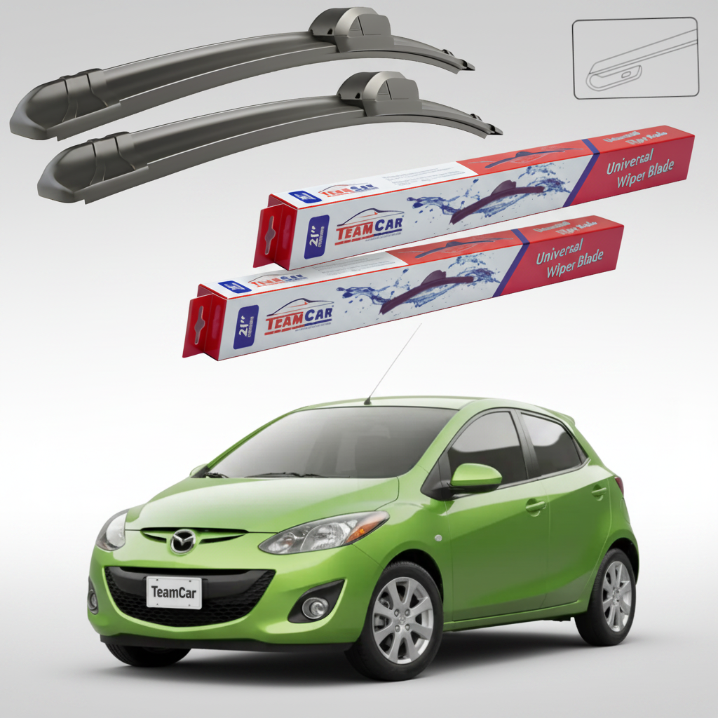 Ștergătoare Mazda 2 DE Facelift 2010-2014 5 uși | Set Față Flat – TeamCar®