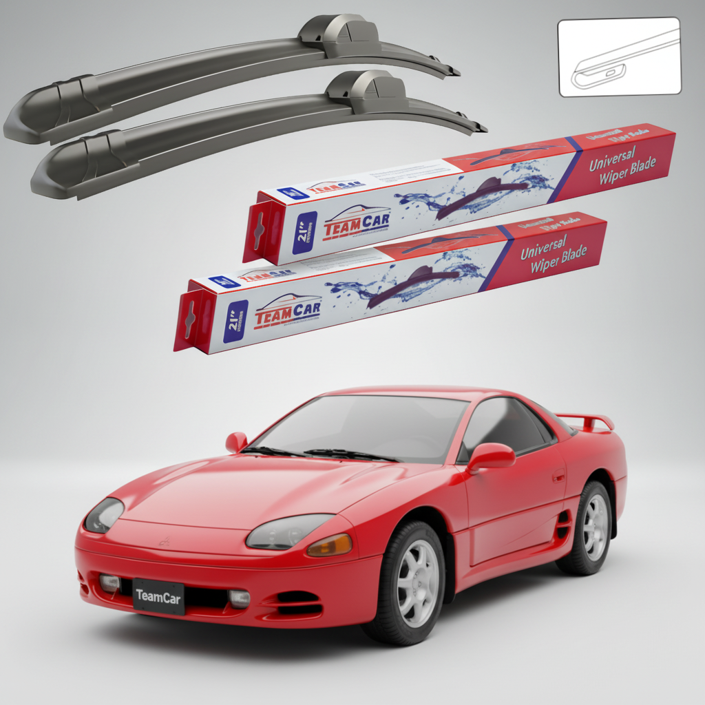 Ștergătoare TeamCar® pentru Mitsubishi 3000 GT Coupe (Z16A) 1992–2000 – Set Față Flat