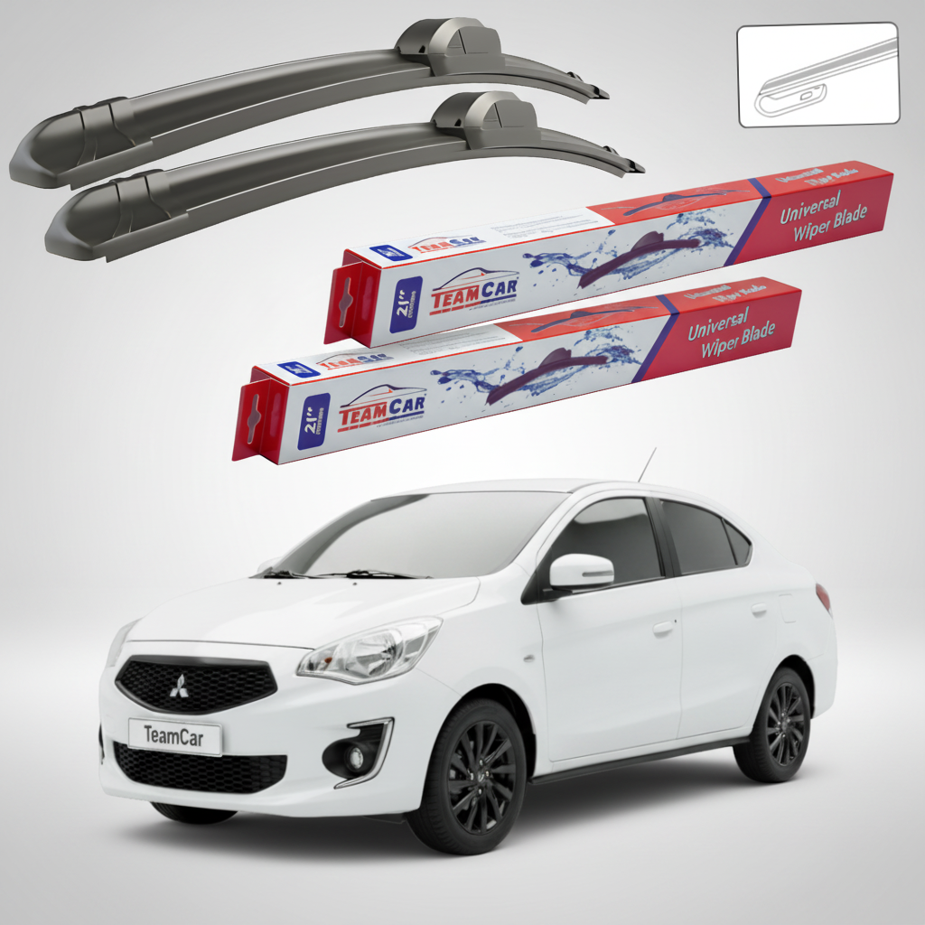 Ștergătoare TeamCar® pentru Mitsubishi Attrage Sedan (A10/A13) 2018–prezent – Set Față Flat