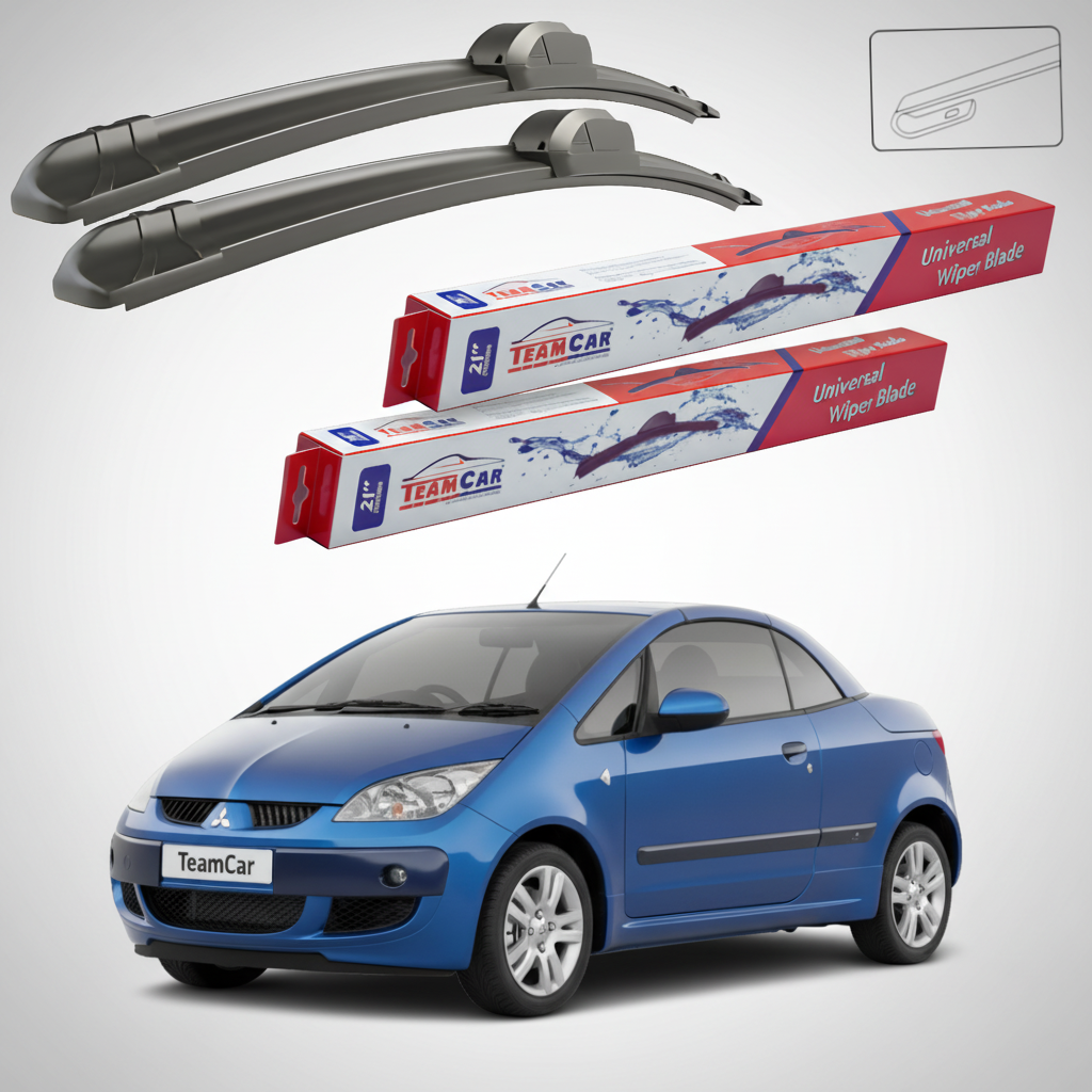 Ștergătoare TeamCar® pentru Mitsubishi Colt CZC Cabriolet (RG) 2006–2008 – Set Față Flat