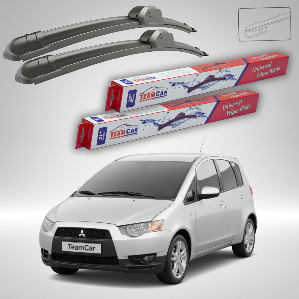 Ștergătoare TeamCar® pentru Mitsubishi Colt VII (Z3, Z2) 2008–2012 – Set Față Flat