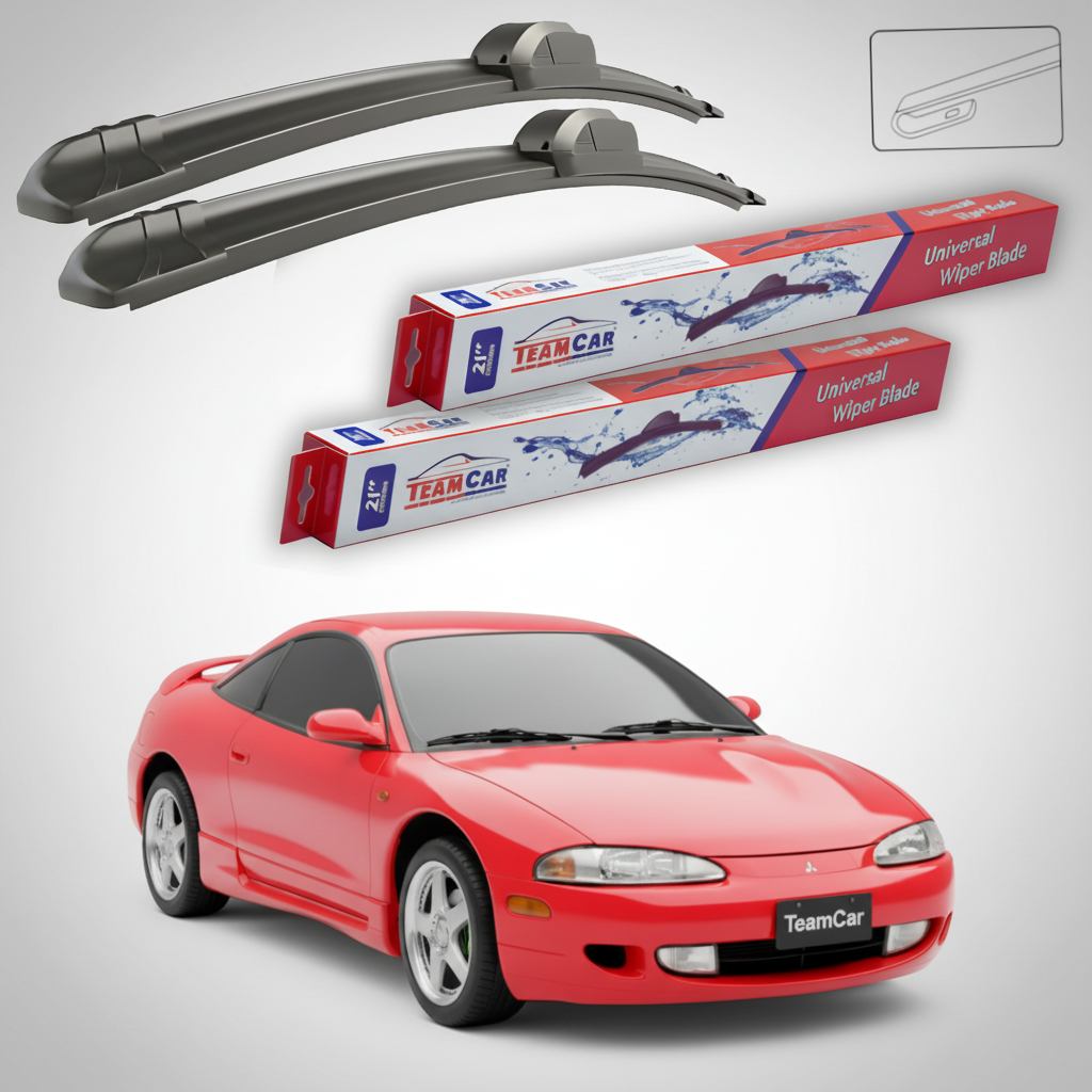Ștergătoare TeamCar® pentru Mitsubishi Eclipse II (D31A, D32A) 1995–1999 – Set Față Flat