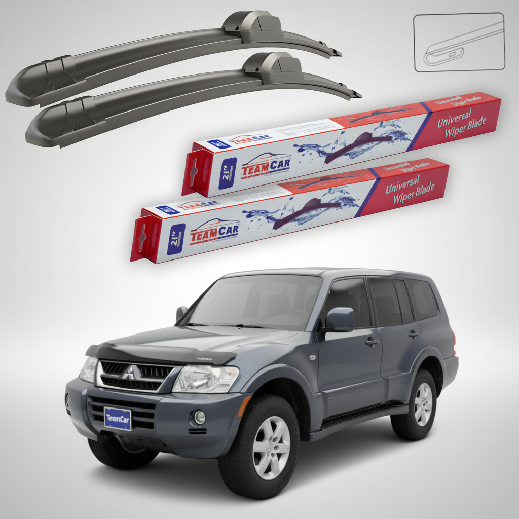 Ștergătoare TeamCar® pentru Mitsubishi Montero / Pajero III (V60, V70) 2000–2006 – Set Față Flat