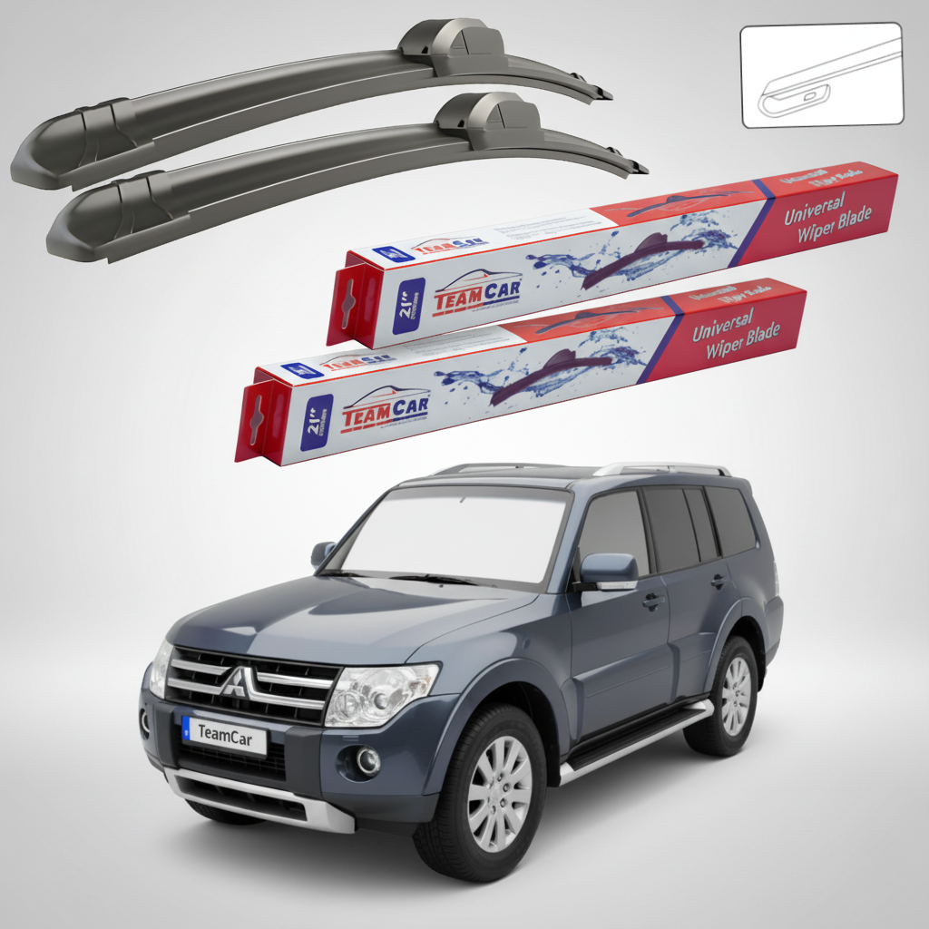 Ștergătoare TeamCar® pentru Mitsubishi Montero / Pajero IV (V80, V90) 2006–2009 – Set Față Flat