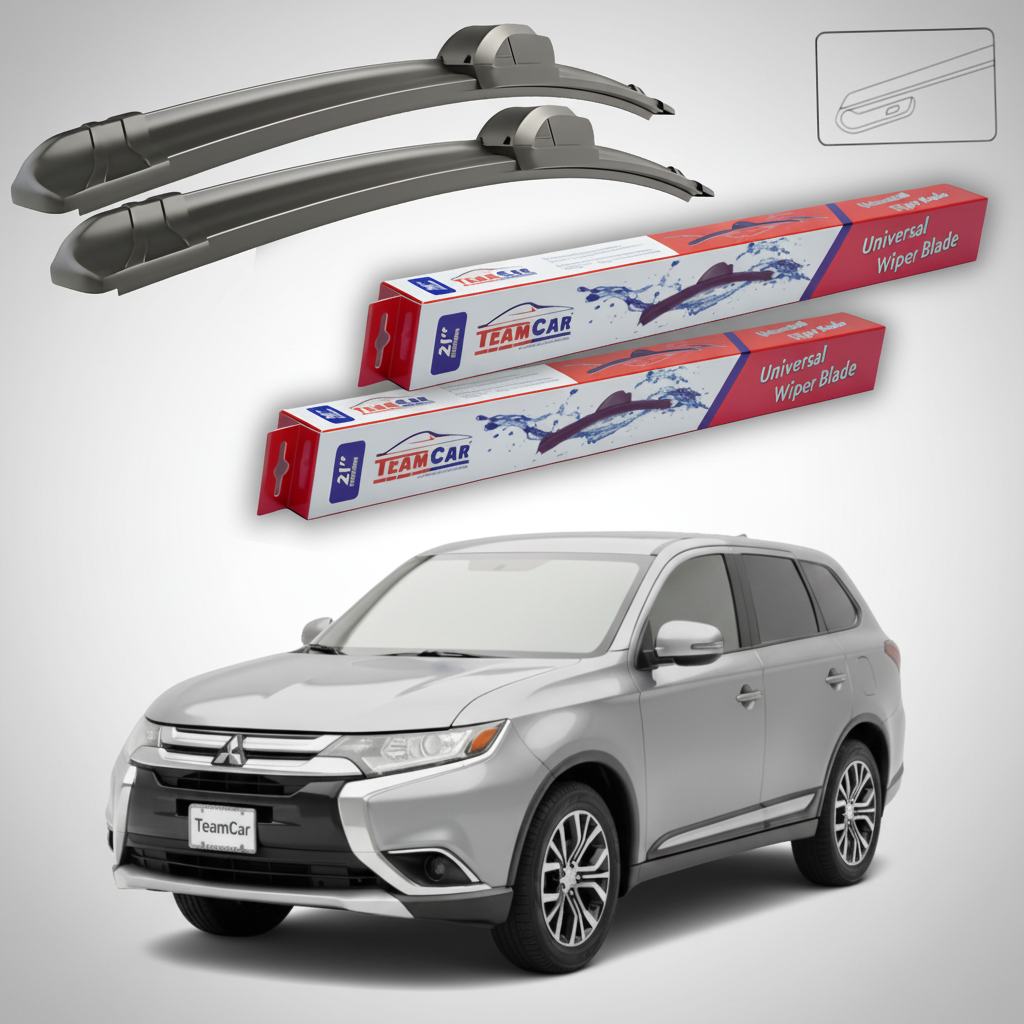 Ștergătoare TeamCar® pentru Mitsubishi Outlander III (GG_W, GF_W) 2012–2021 – Set Față Flat