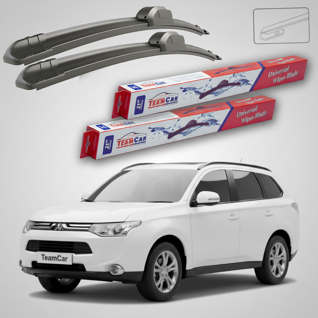 Ștergătoare TeamCar® pentru Mitsubishi Outlander II (CW_W) 2007–2012 – Set Față Flat