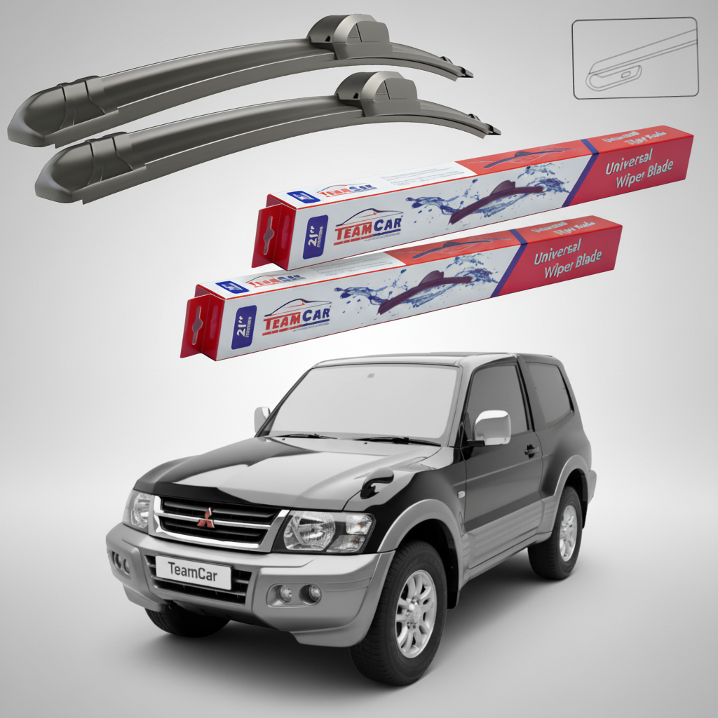 Ștergătoare TeamCar® pentru Mitsubishi Pajero III (V6_W, V7_W) 2000–2007 – Set Față Flat