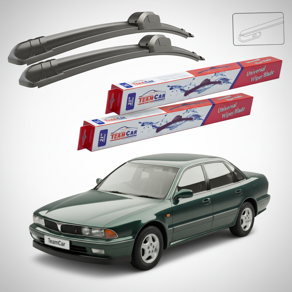 Ștergătoare TeamCar® pentru Mitsubishi Sigma Sedan (F16A, F25A, F27A) 1990–1996 – Set Față Flat