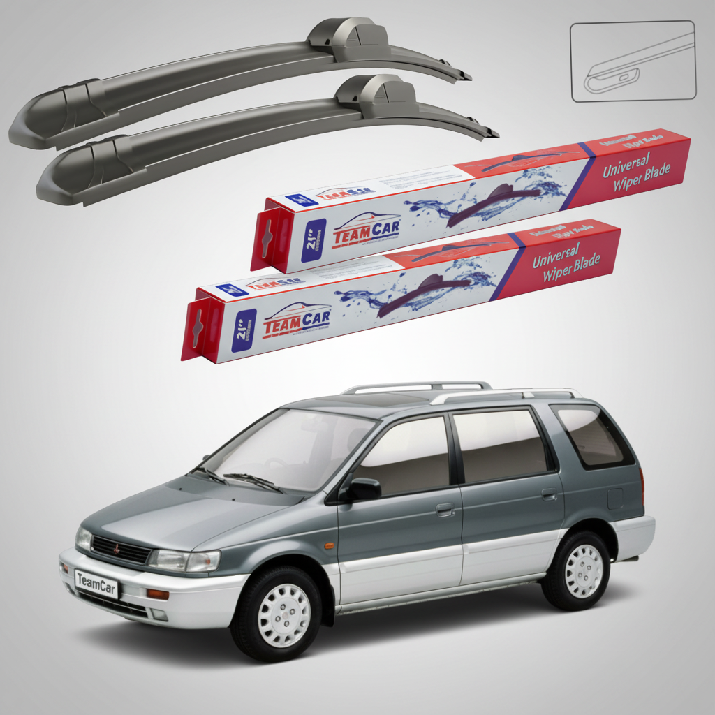 Ștergătoare TeamCar® pentru Mitsubishi Space Wagon II (N3_W, N4_W) 1991–1998 – Set Față Flat