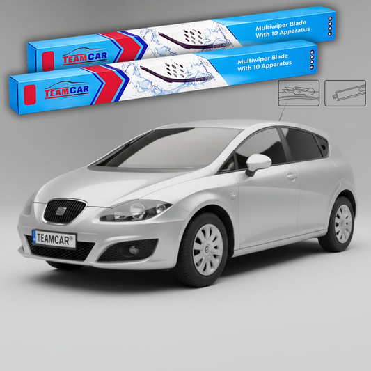 Ștergătoare TeamCar® pentru Seat Leon (1P) (2005–2012) – Set Față Flat coduri 1P0955425B/1P0955426B, 3397007099