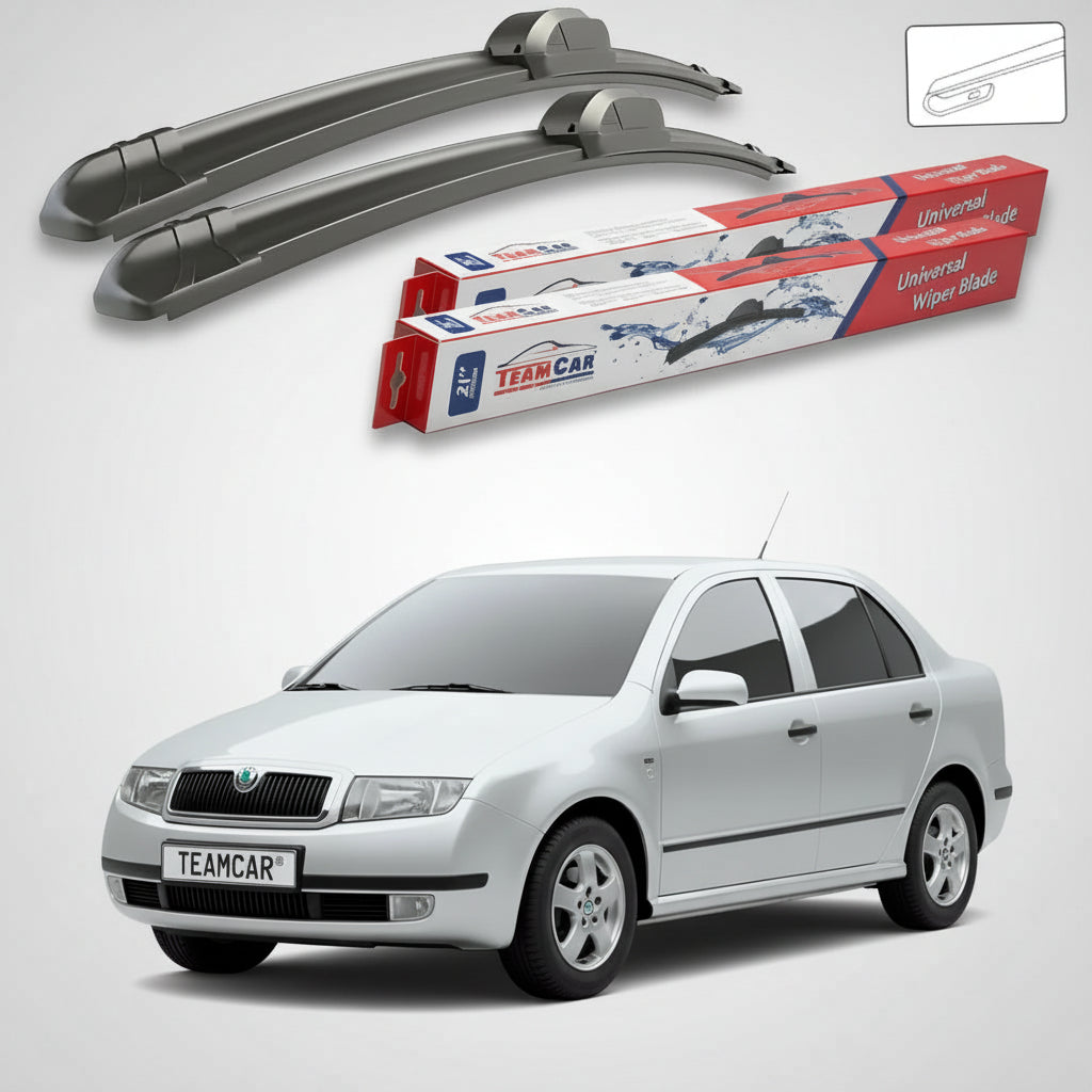 Ștergătoare Skoda Fabia I 6Y3 1999-2007 | Set Față Flat – TeamCar®