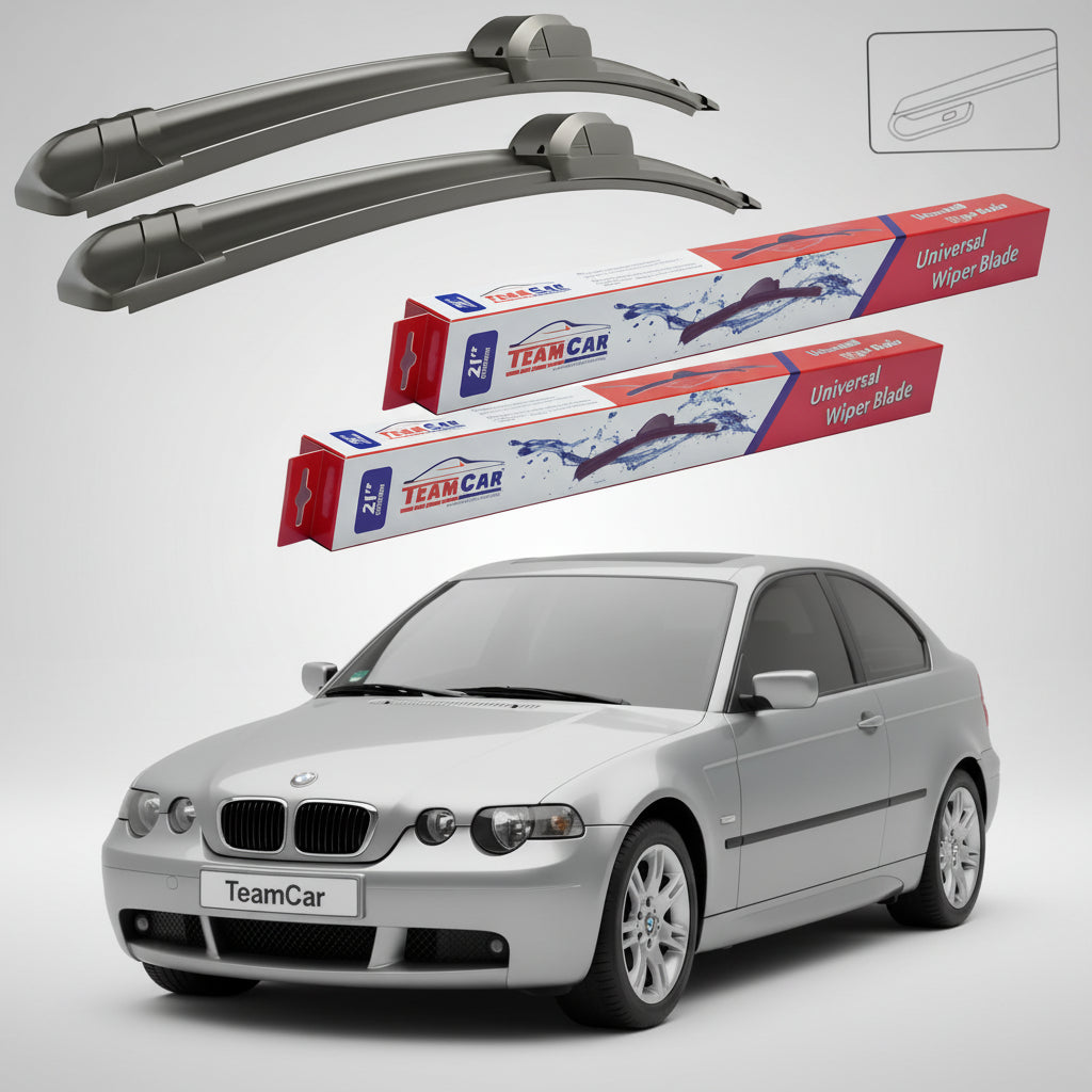 Ștergătoare TeamCar® pentru BMW Seria 3 Compact (E46) 2001–2005 – Set Față Flat