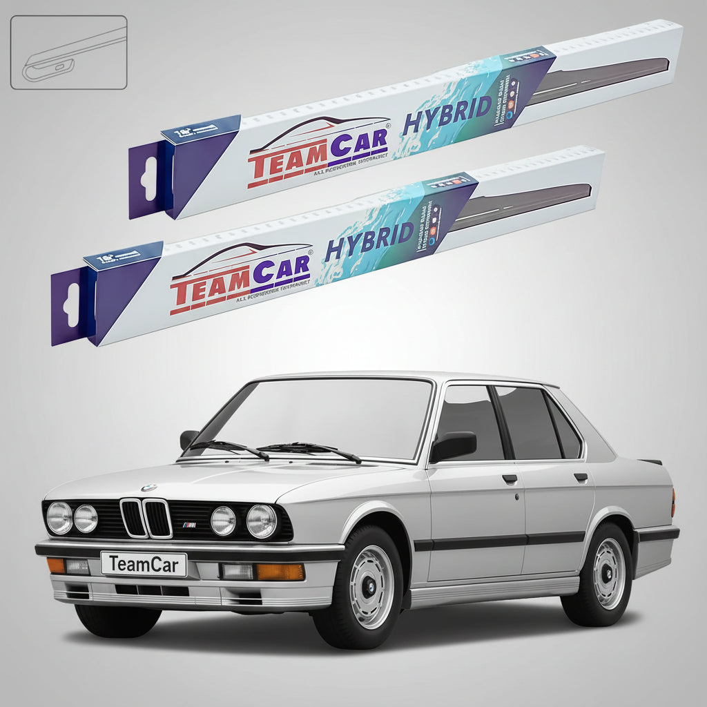 Ștergătoare TeamCar® pentru BMW M5 Sedan (E28) 1985–1987 – Set Față Hibrid