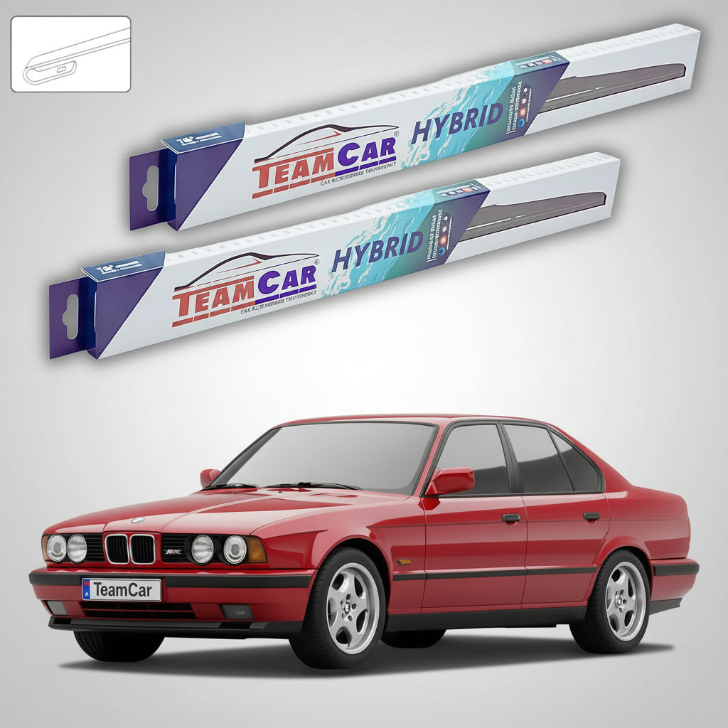 Ștergătoare TeamCar® pentru BMW M5 Sedan (E34) 1988–1995 – Set Față Hibrid