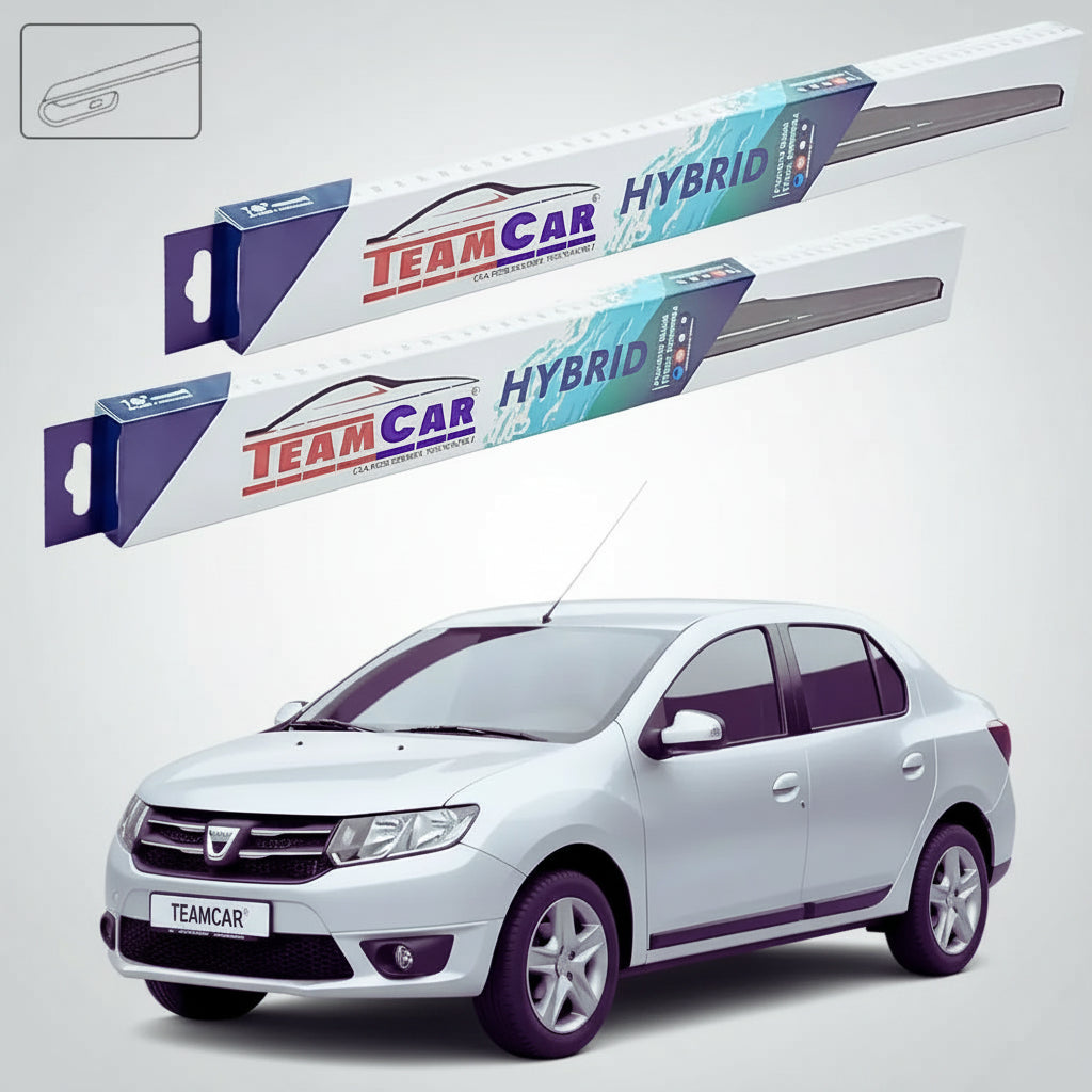 Ștergătoare Dacia Logan II Sedan 2012-2015 | Set Față Hibrid – TeamCar®