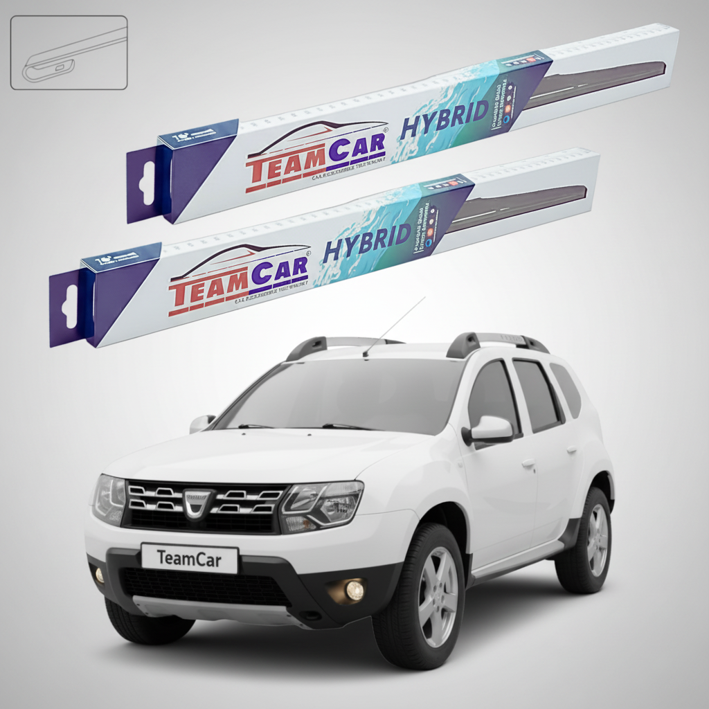 Ștergătoare TeamCar® pentru Dacia Duster I Faza 2 2013-2016 – Set Față Hibrid
