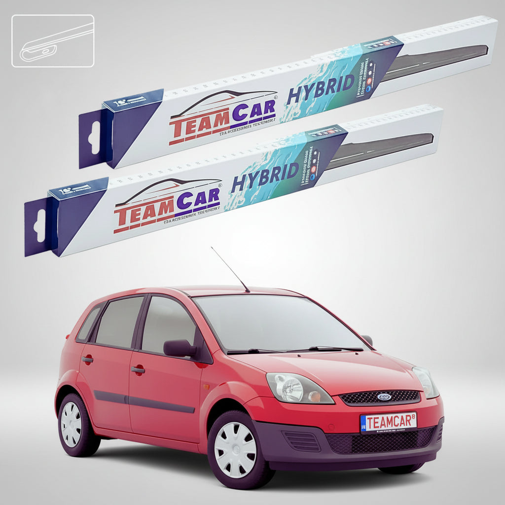 Ștergătoare Ford Fiesta Gen V JH/JD Hatchback 2001-2008 | Set Față Hibrid – TeamCar®