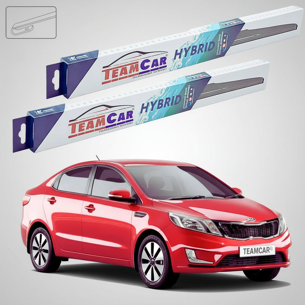 Ștergătoare Kia Rio III UB Sedan 2011-2017 | Set Față Hibrid – TeamCar®