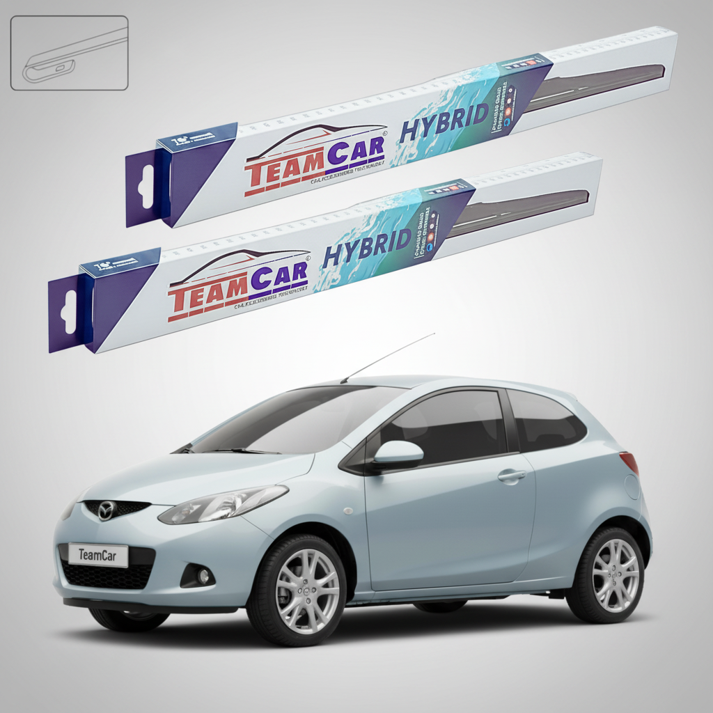 Ștergătoare Mazda 2 DE 2008-2010 | Set Față Hibrid – TeamCar®