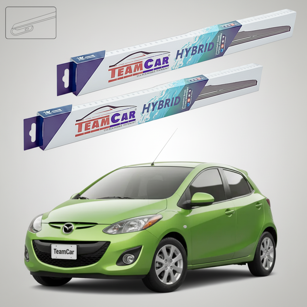 Ștergătoare Mazda 2 DE Facelift 2010-2014 5 uși | Set Față Hibrid – TeamCar®