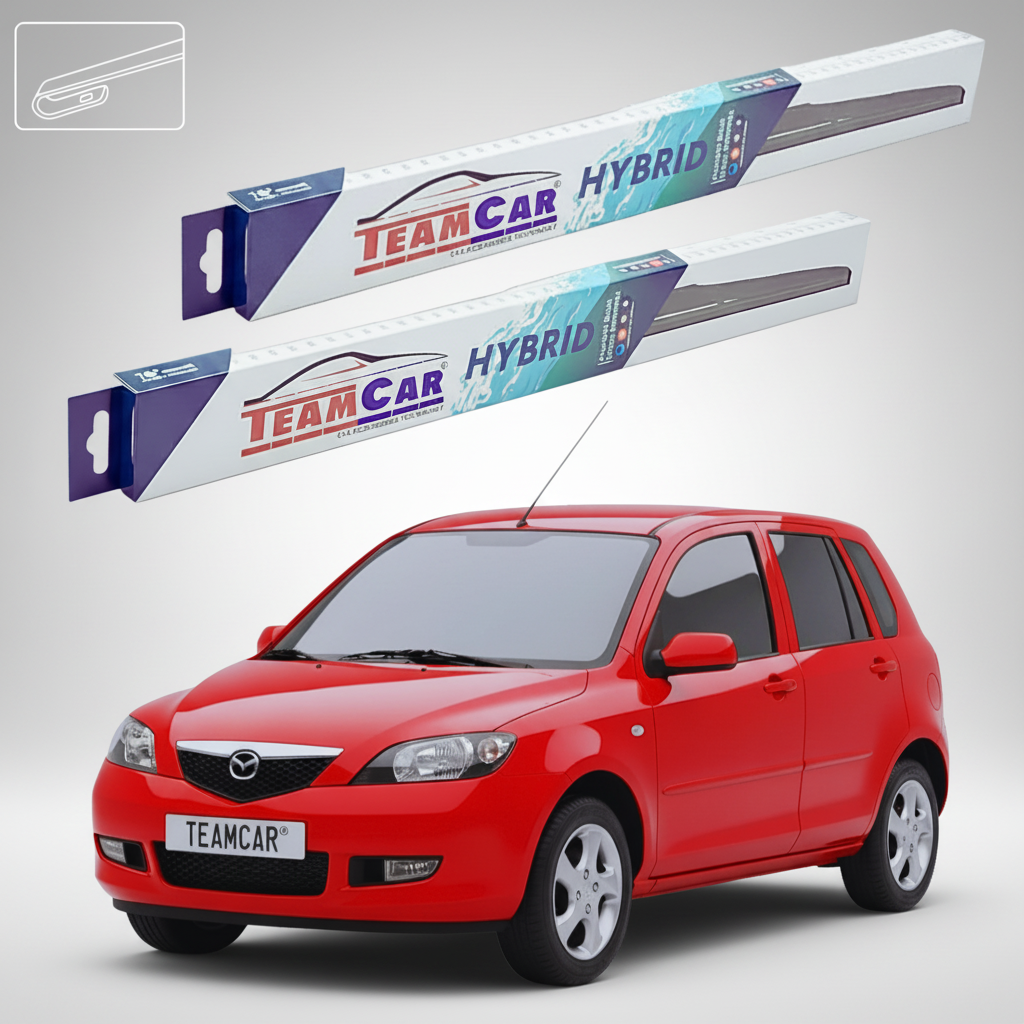Ștergătoare Mazda 2 DY 2003-2005 | Set Față Hibrid – TeamCar®