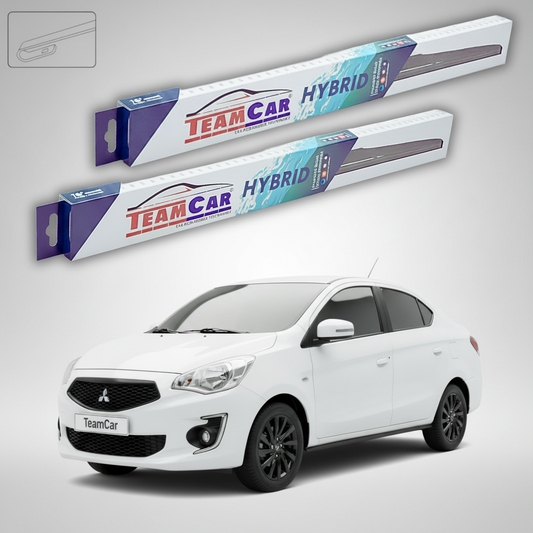 Ștergătoare TeamCar® pentru Mitsubishi Attrage Sedan (A10/A13) 2018–prezent – Set Față Hibrid