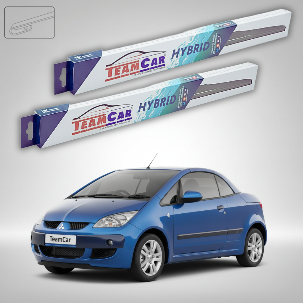 Ștergătoare TeamCar® pentru Mitsubishi Colt CZC Cabriolet (RG) 2006–2008 – Set Față Hibrid