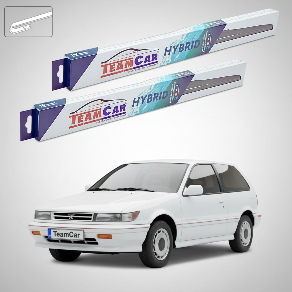Ștergătoare TeamCar® pentru Mitsubishi Colt III/IV (C5_A, CA_A) 1988–1996 – Set Față Hibrid