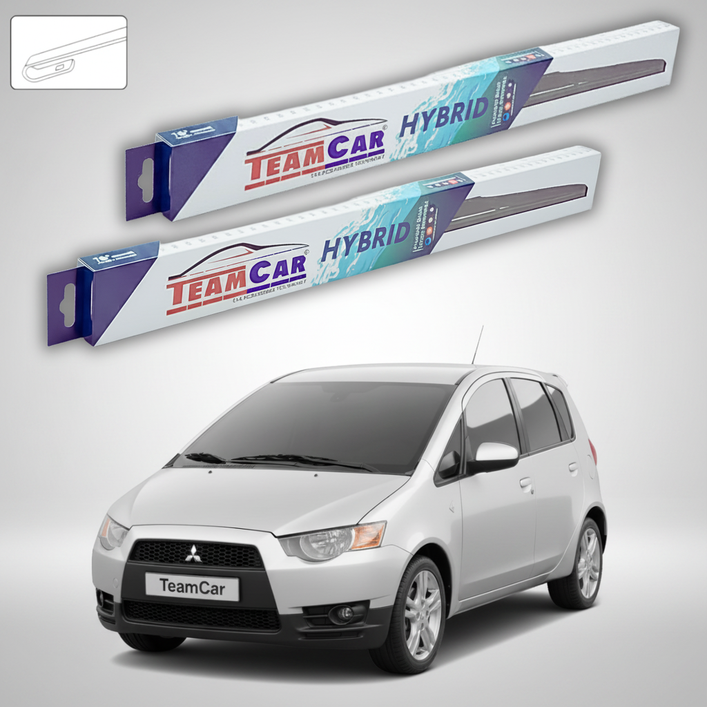 Ștergătoare TeamCar® pentru Mitsubishi Colt VII (Z3, Z2) 2008–2012 – Set Față Hibrid