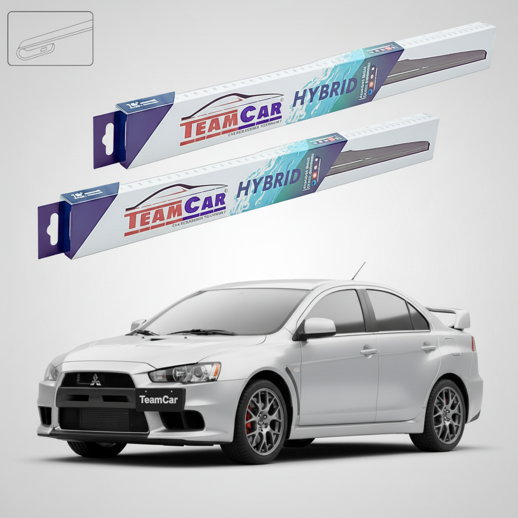 Ștergătoare TeamCar® pentru Mitsubishi Lancer Sedan (CY) / EVO X 2008–2017 – Set Față Hibrid