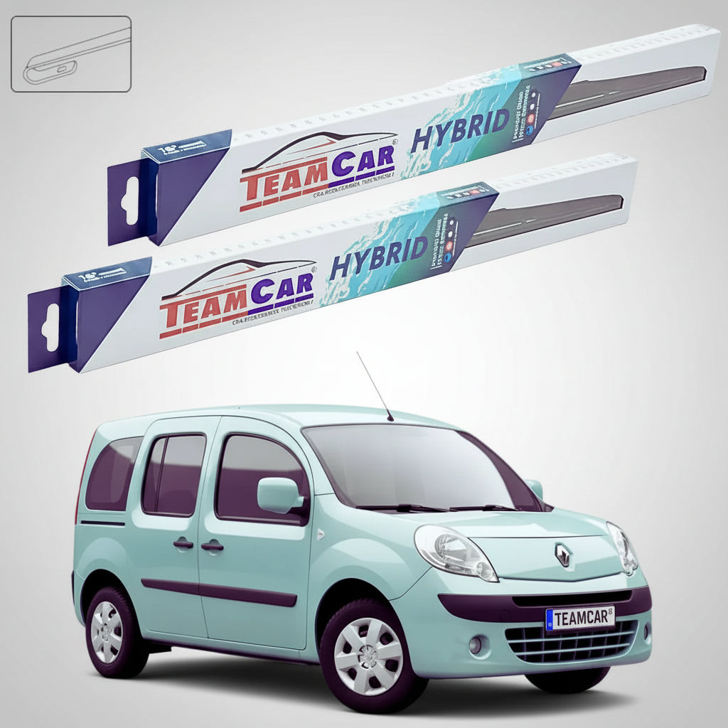 Ștergătoare Renault Kangoo II Hayon 2008-prezent | Set Față Hibrid – TeamCar®