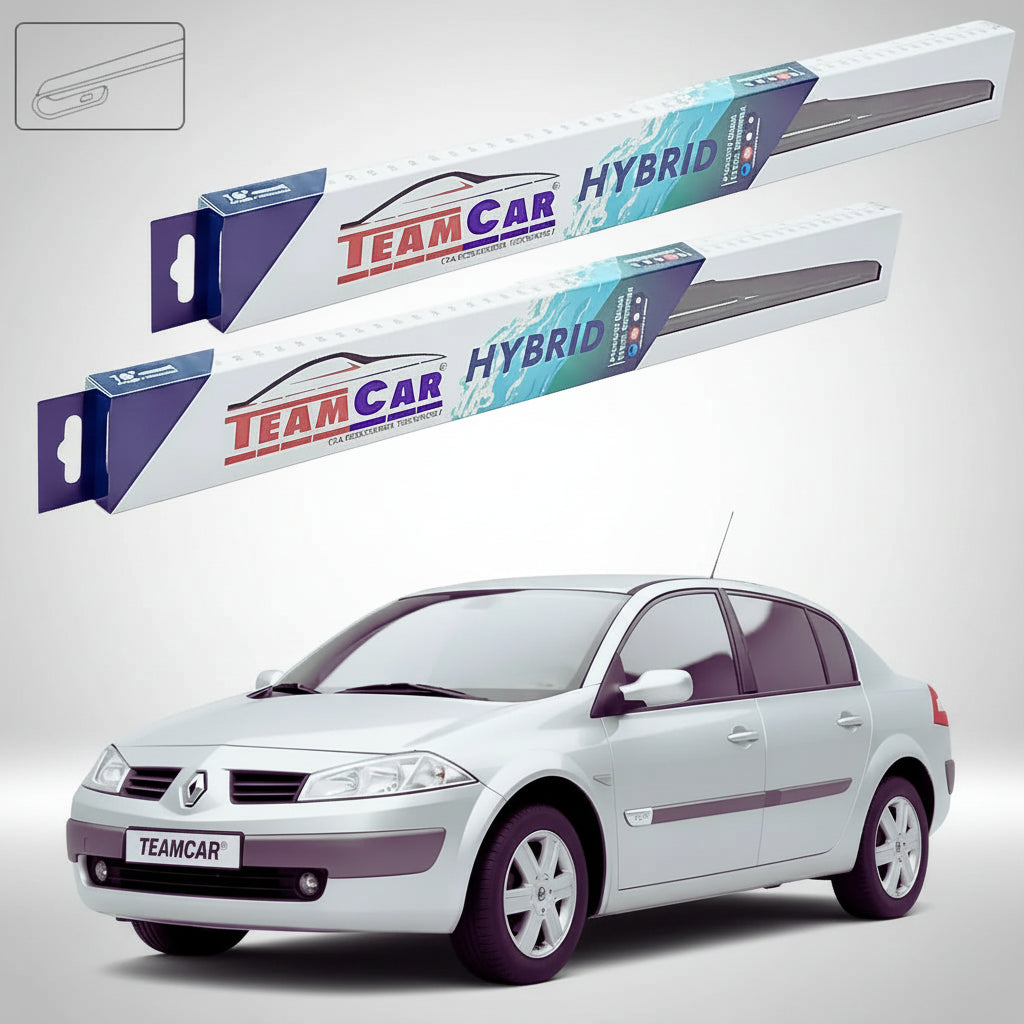Ștergătoare Renault Megane II Sedan 2002-2006 | Set Față Hibrid – TeamCar®