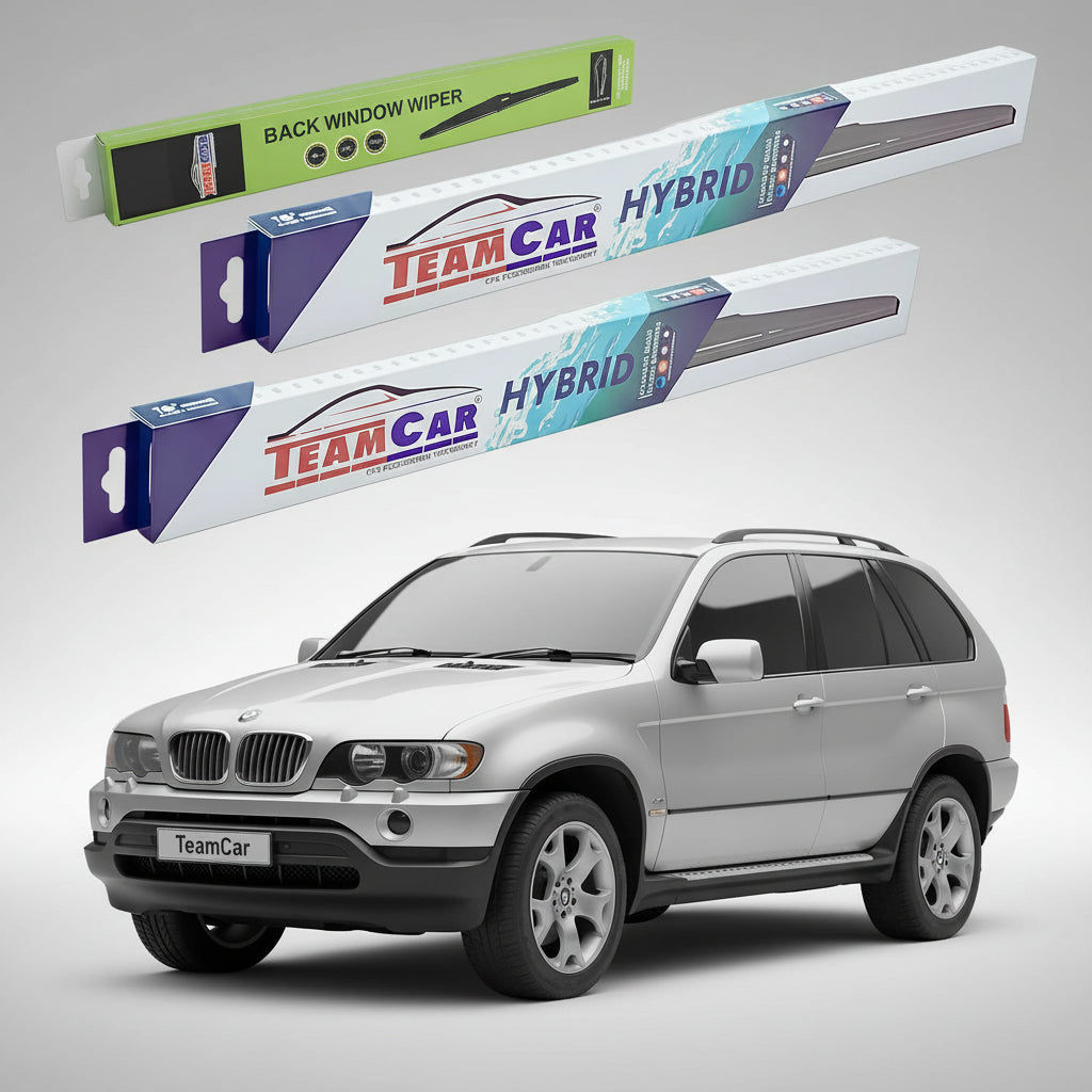 Ștergătoare TeamCar® pentru BMW X5 (E53) Facelift 2002–2006 – Set Față și Spate Hibrid
