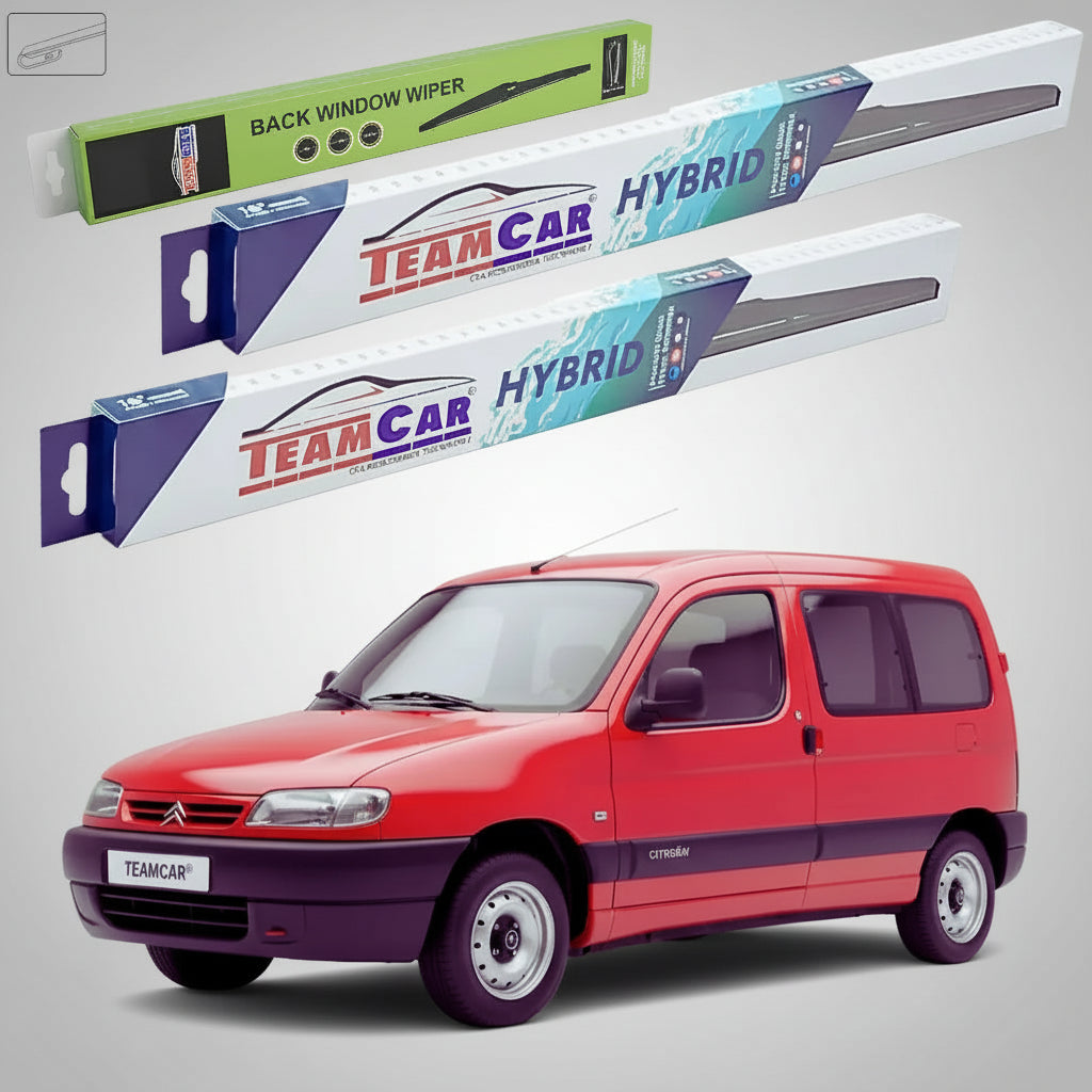 Ștergătoare Citroën Berlingo Gen I (M49/M59) MPV 2-Door 1996-2008 | Set Față și Spate Hibrid – TeamCar®