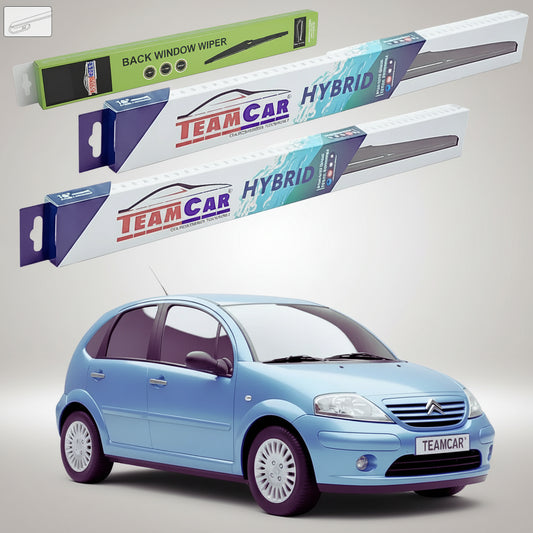Ștergătoare Citroën C3 Gen I FC/FN Hatchback 2002-2009 | Set Față și Spate Hibrid – TeamCar®