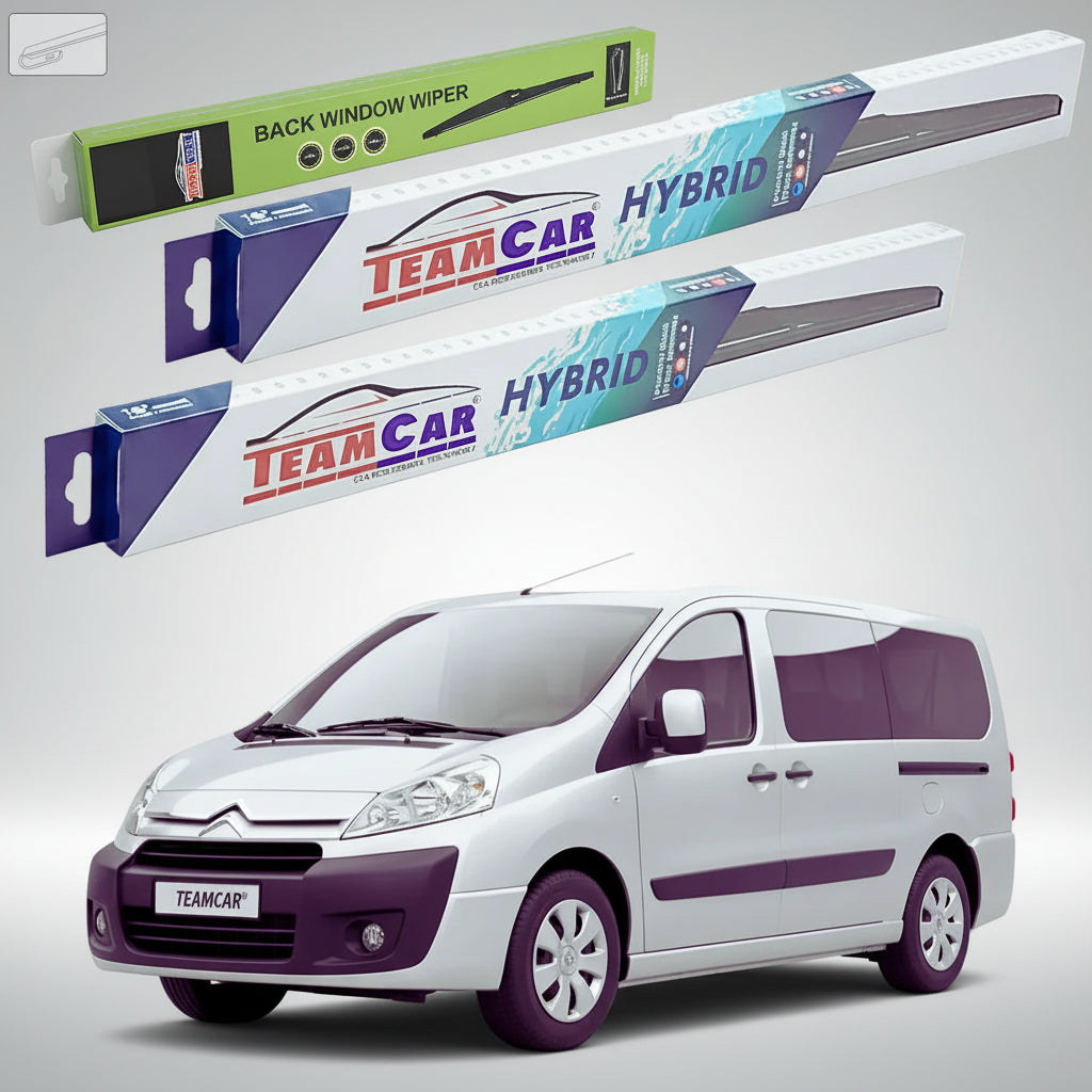 Ștergătoare Citroën Jumpy II G9 2007-prezent 2-Doors | Set Față și Spate Hibrid – TeamCar®