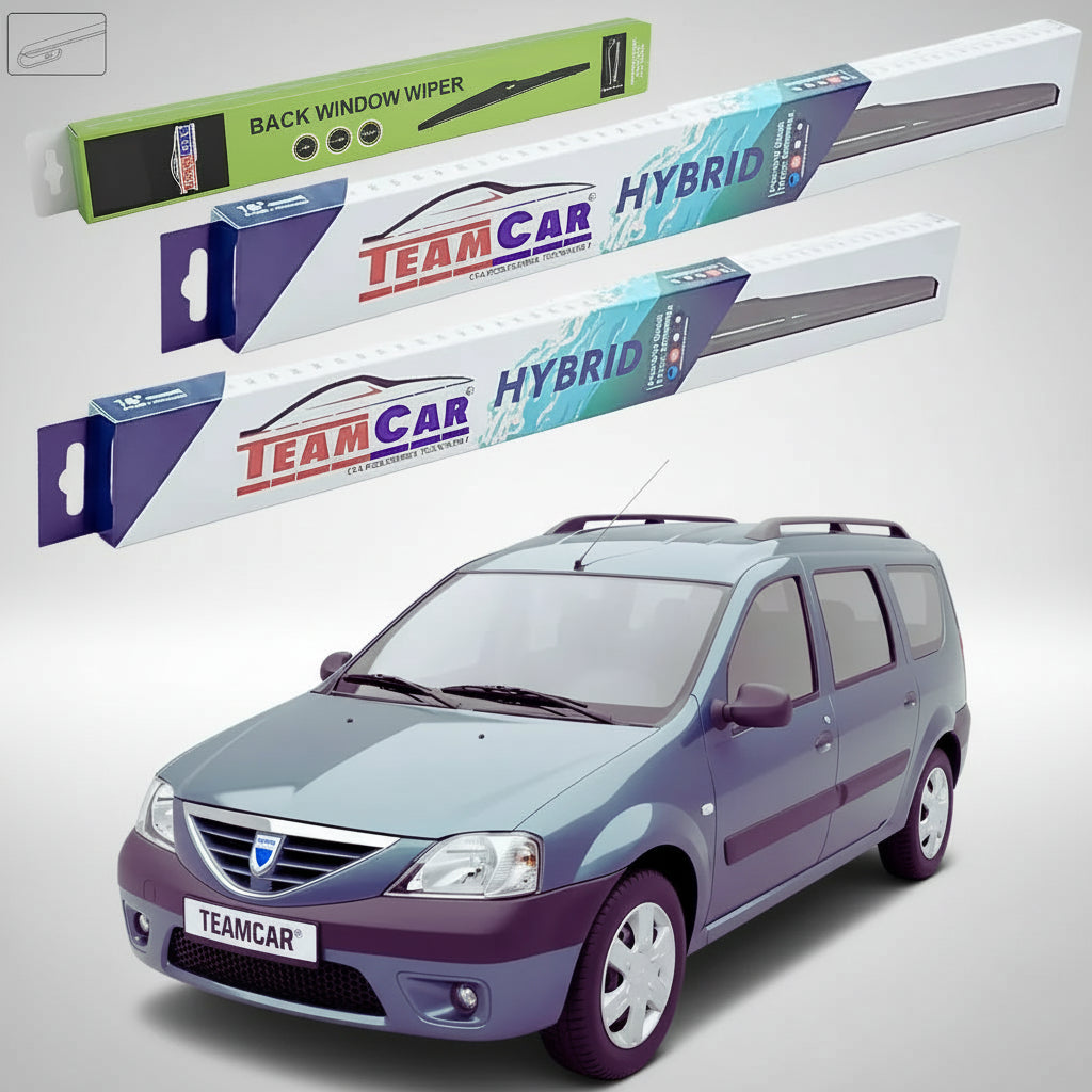 Ștergătoare Dacia Logan MCV I Break 2007-2013 | Set Față și Spate Hibrid – TeamCar®