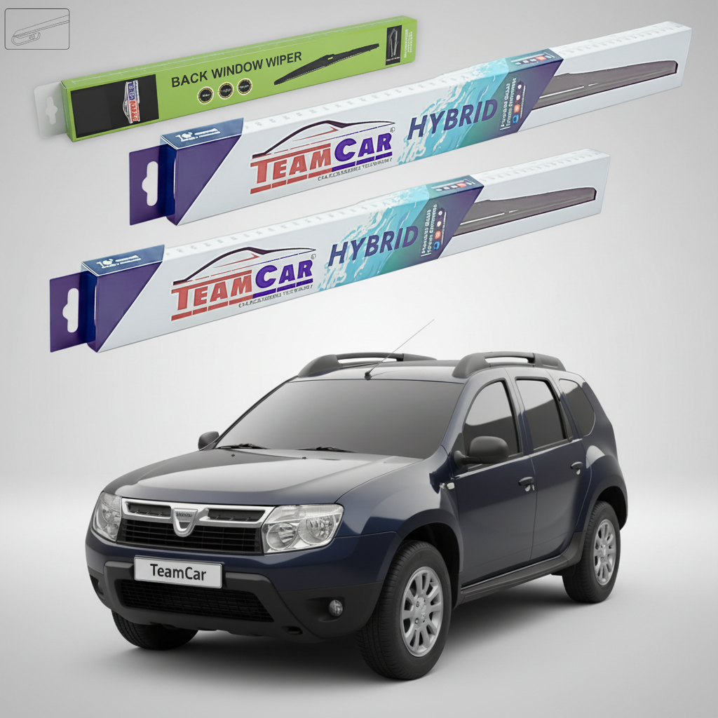 Ștergătoare TeamCar® pentru Dacia Duster I Faza 1 2010-2013 – Set Față și Spate Hibrid